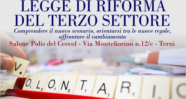 Focus Sulla Riforma Del Terzo Settore Al Cesvol Il Seminario